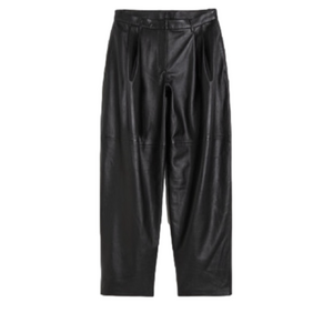Zara Black Faux Straight Leather Pants Small